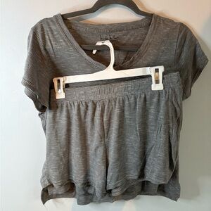 Nicole Miller Charcoal Striped Pajama Set